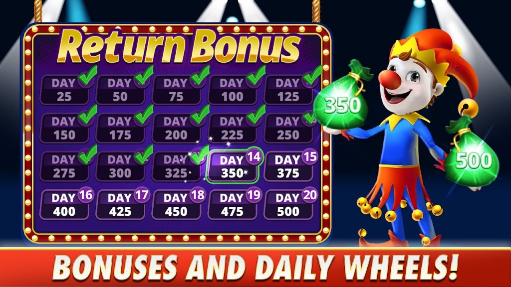 Daily wheels and bonuses are available in Slingo.