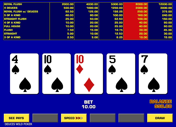 winning strategy in video poker.